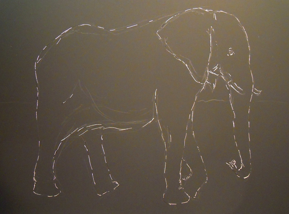 An Elephant a Day Elephant No. 290 Scratchboard