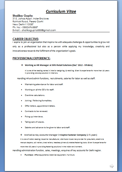 resume mba finance