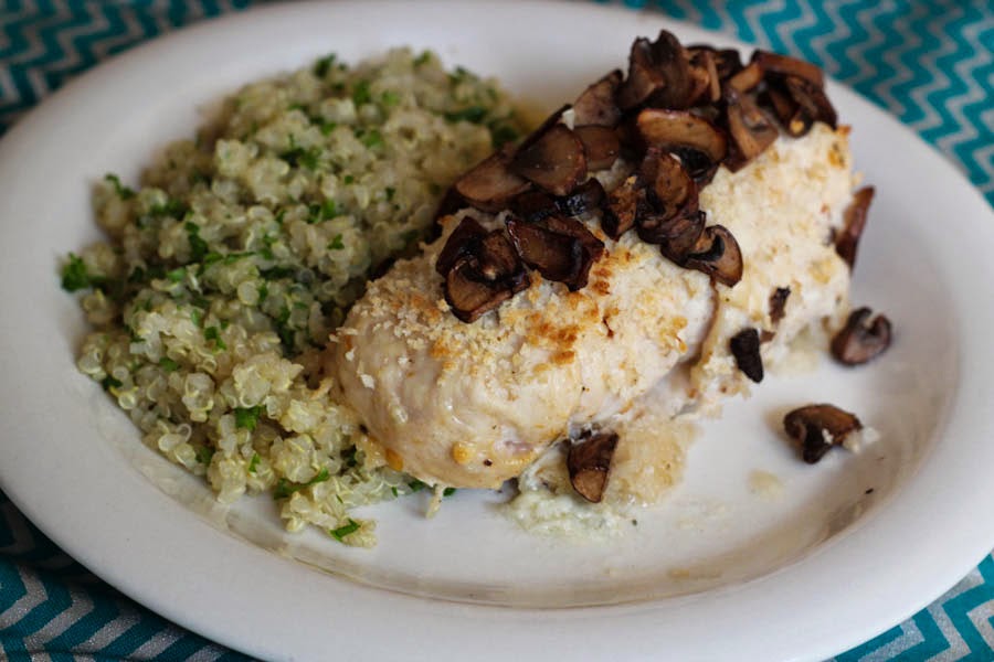 Blessed and Healthy Blue Cheese & Mushroom Stuffed Chicken Breast