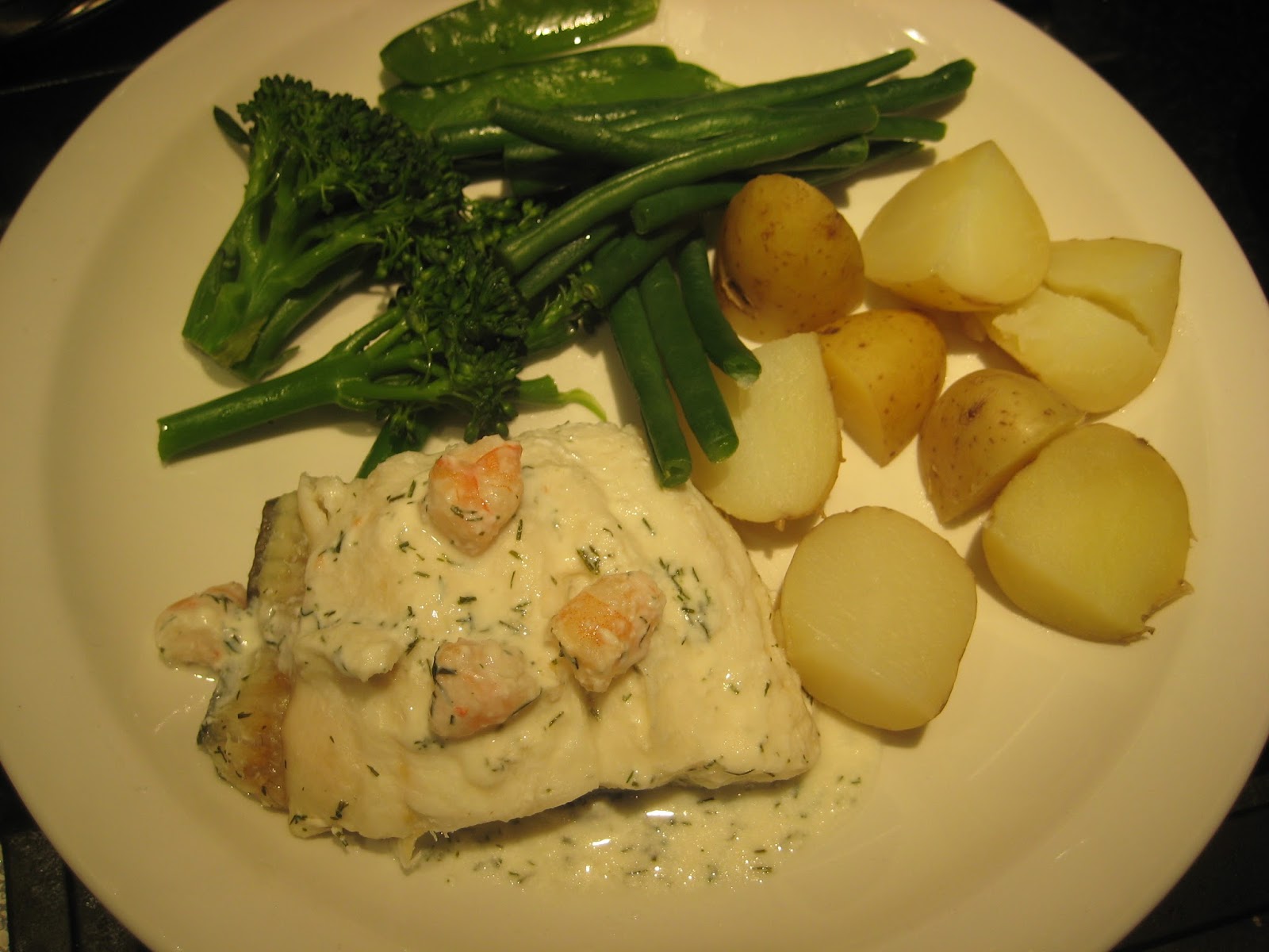 Lemon and Cheese Plaice with Prawns and Dill