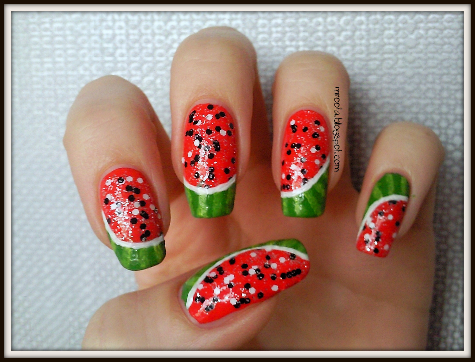 Watermelon Gel Nail Design Ideas - wide 7