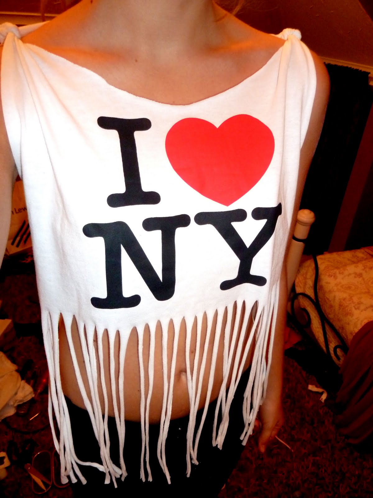 Amen Fashion Spontaneous fringe crop top DIY