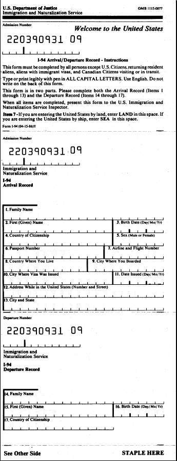Form I 94