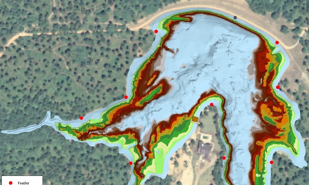 The Mapping Network GPS Lake Map Isolates Fishing Hot Spots