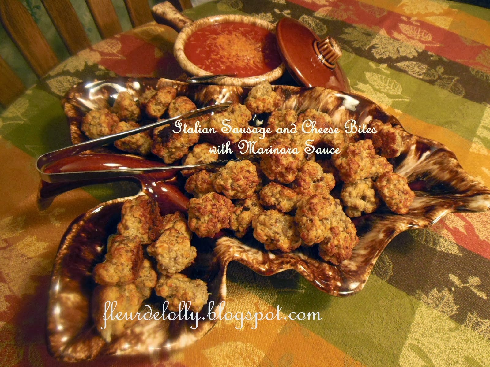 Fleur de Lolly Italian Sausage and Cheese Bites with Marinara Sauce