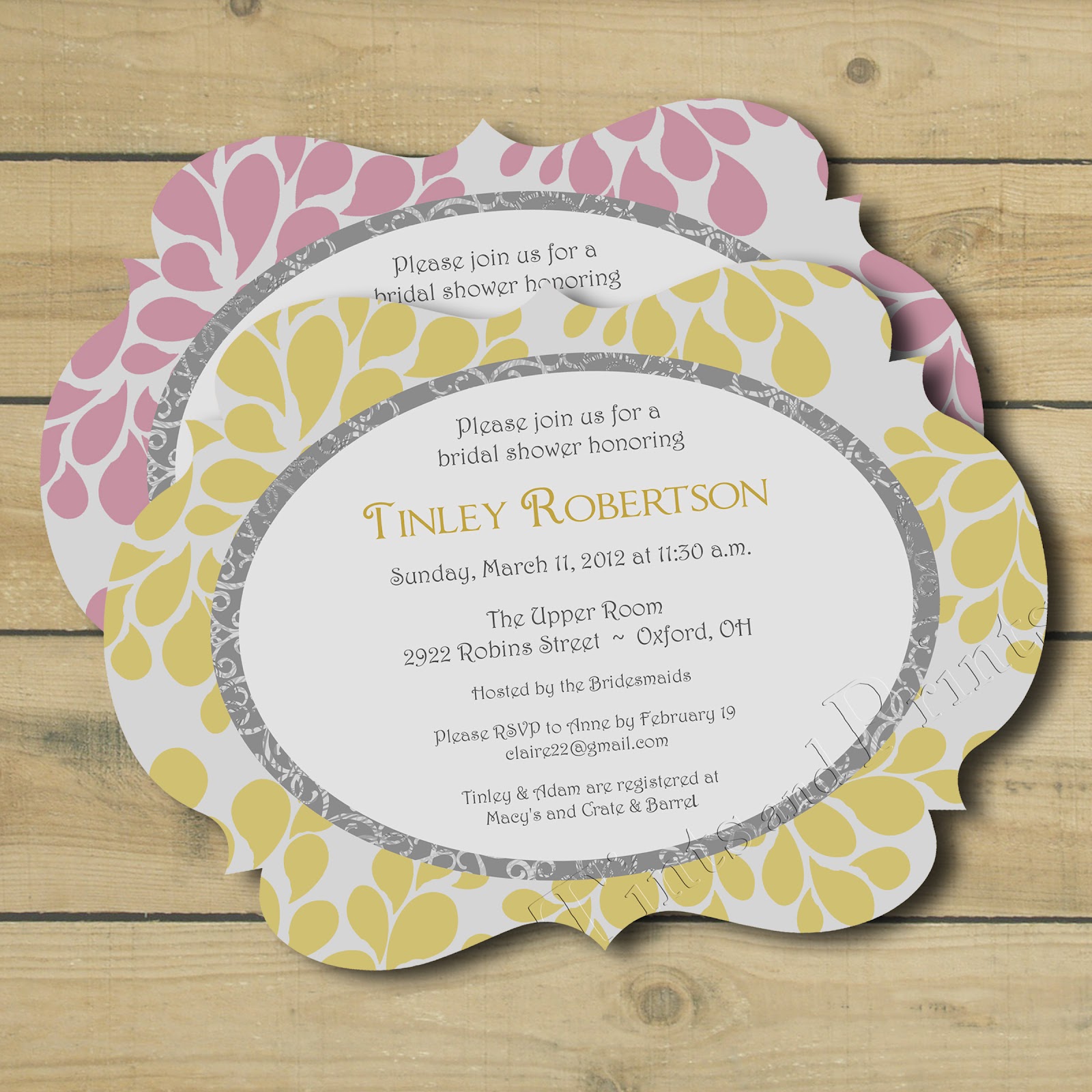 Vintage Grey & Yellow Bridal Shower Theme