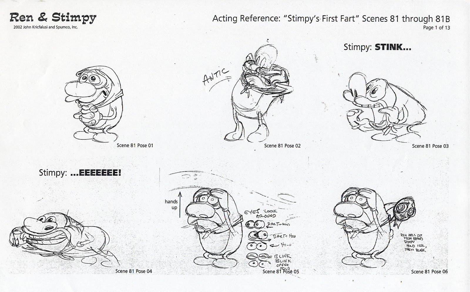 Flooby Nooby Ren & Stimpy Acting Reference Stimpy’s First Fart