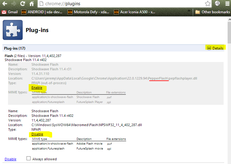 Shockwave Flash Chrome Plugin
