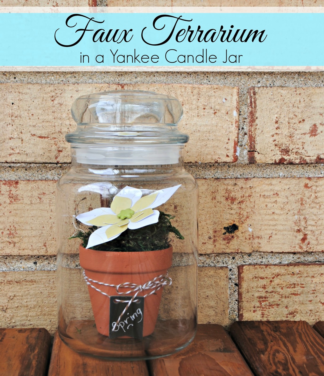 Two It Yourself Faux Terrarium in a Yankee Candle Jar