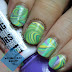Miss Sporty Polishes Water Marble in yellow, purple and green