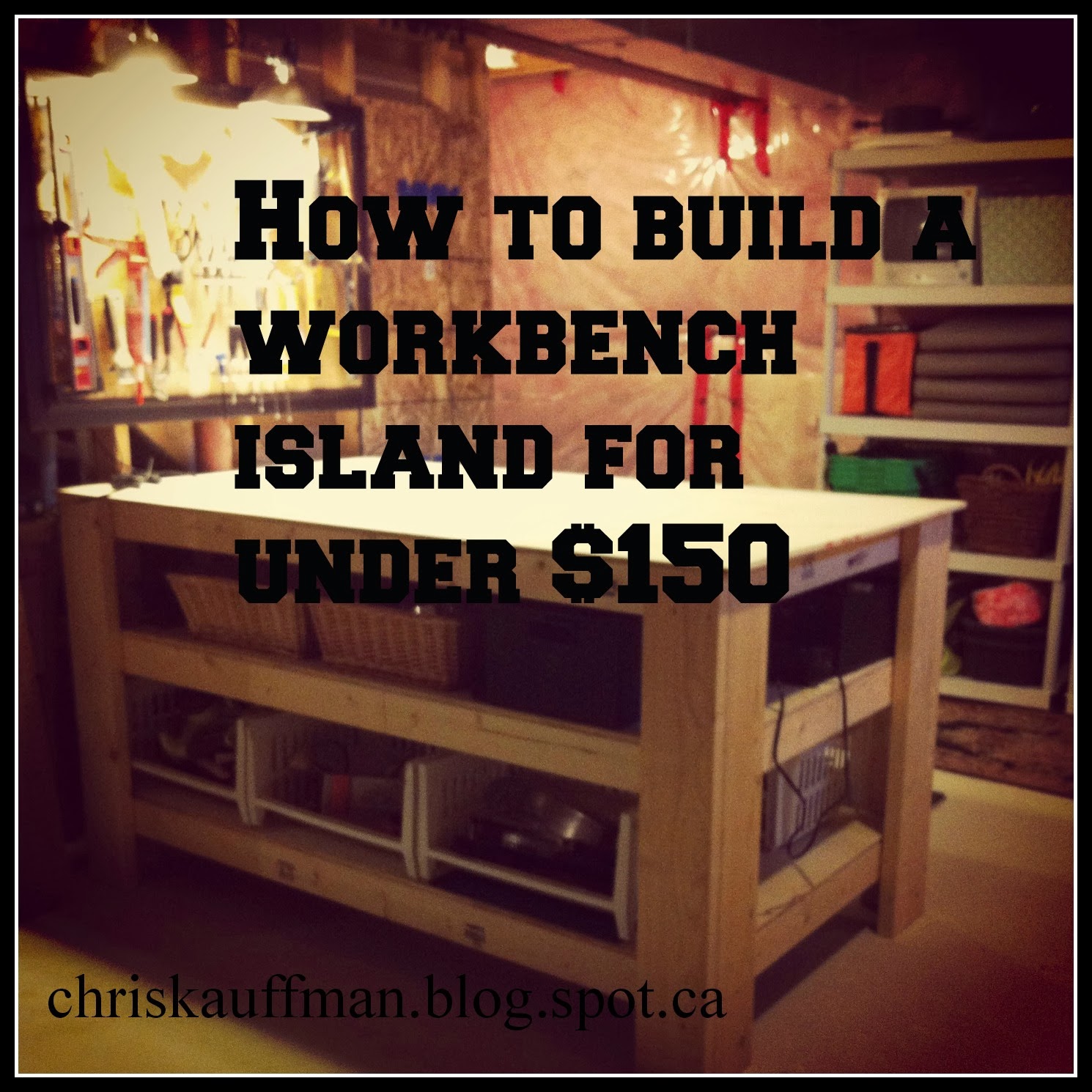White Wood DIY workbench/island for under 150