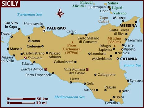 Corleone Sicily Map