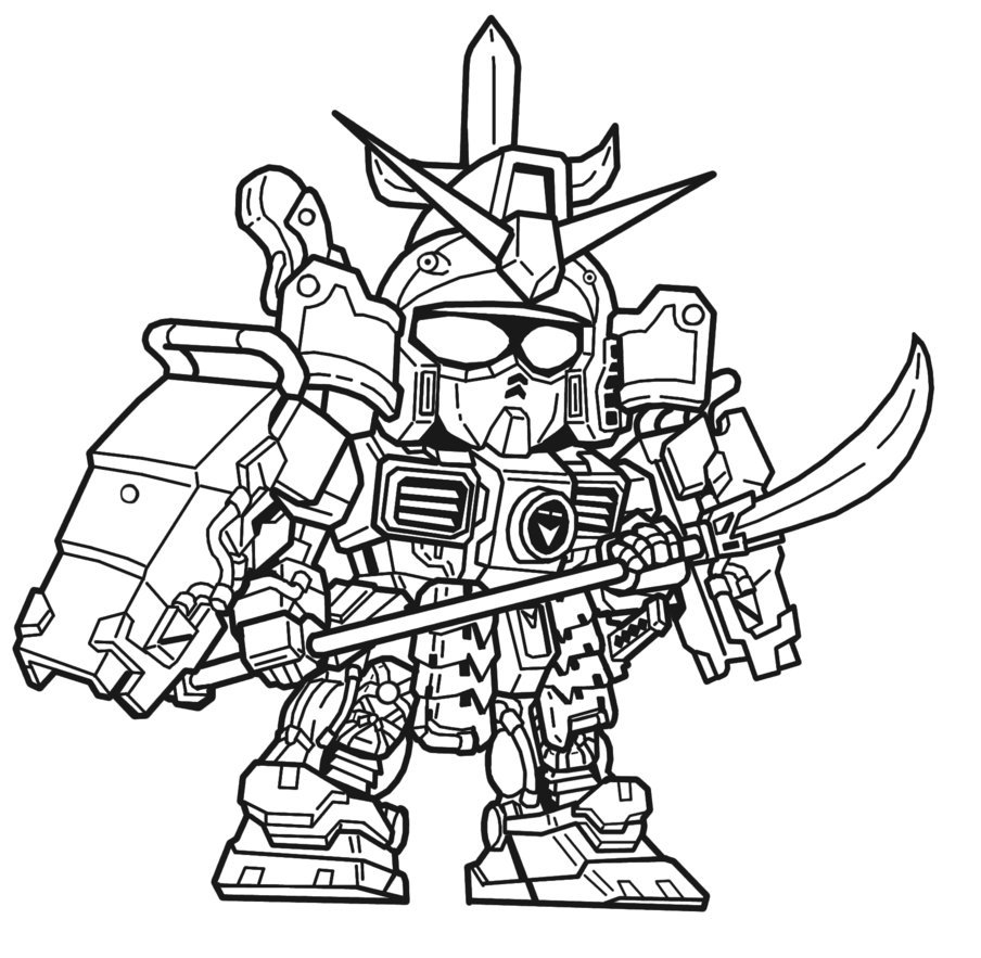 Zaku Lineart : Masta killa territories gundam lineart sd version