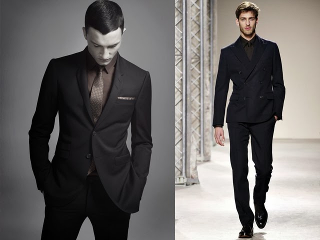 camisa social com terno preto