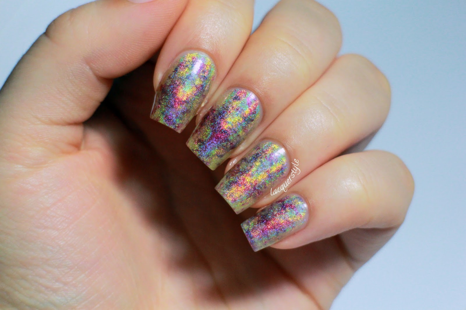 1. Easy Blue Holographic Nail Art Tutorial - wide 10