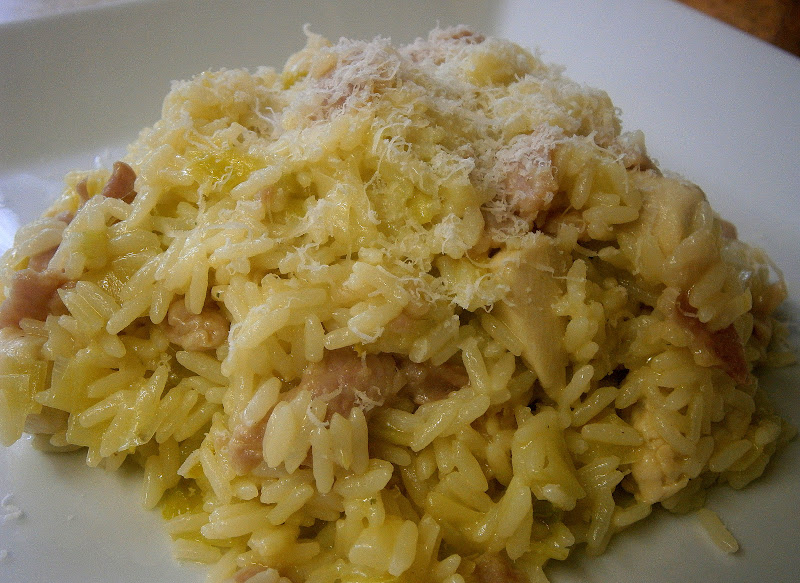 Eat Rainbow Love Chicken, bacon and leek risotto