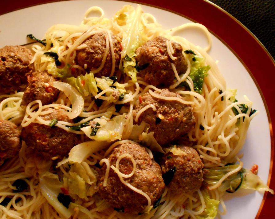 37 Cooks Mongolian Meatballs with Spicy Lucky Noodles