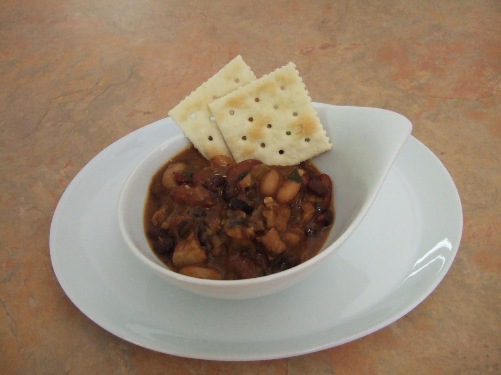 Easy Life Meal and Party Planning Three Bean Pork Chili with Adobo Sauce