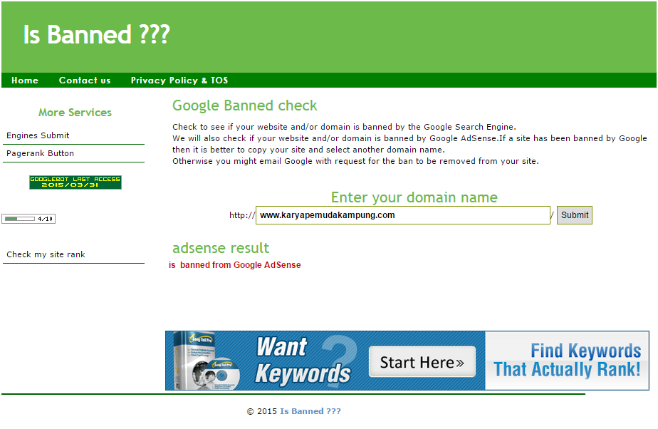 Adsense Di Banned | cara mengetahui apakah blog di banned google adsense Adsense Di Banned | cara mengetahui apakah blog di banned google adsense