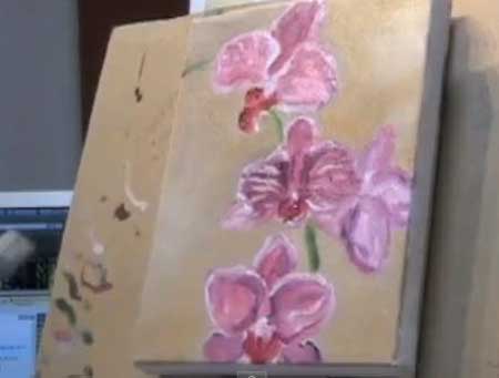 Pink Orchids Painting