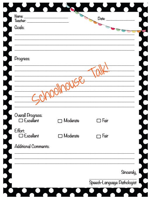 speech therapy progress report template schoolhouse talk freebie progress report templates speech therapy progress report template schoolhouse talk freebie progress report templates