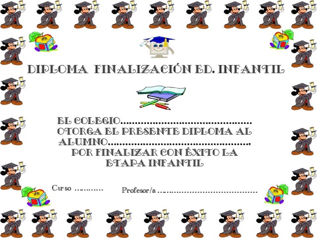 diplomas infantiles