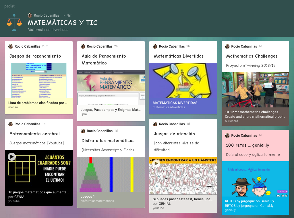 Padlet Matemáticas y TIC