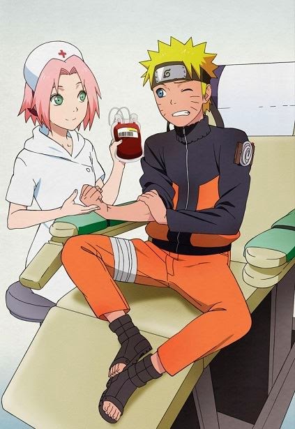 Propaganda NaruSaku de Japón para donar sangre!