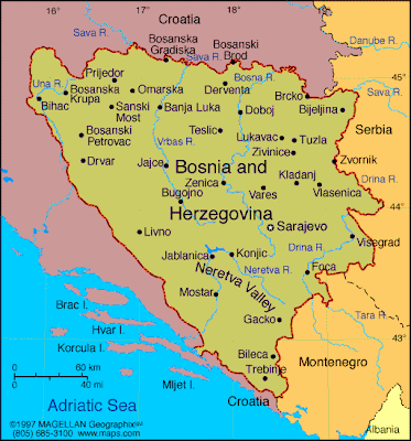Bosnia y Herzegovina Mapa de la Región