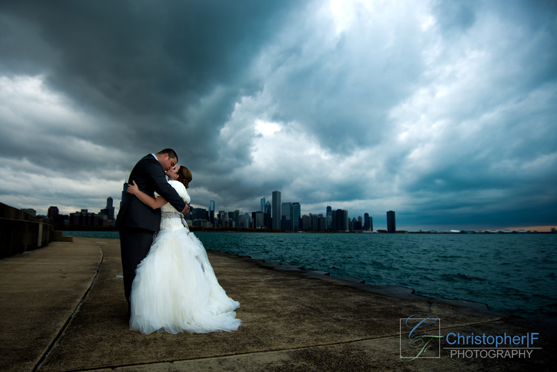 Chicago skyline Wedding Photo