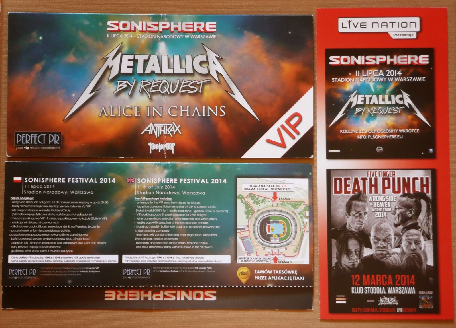 Metallica Tickets Collection October 2014