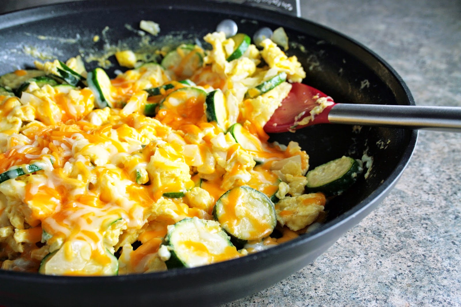 Lazy Gluten Free Zucchini Scrambled Eggs