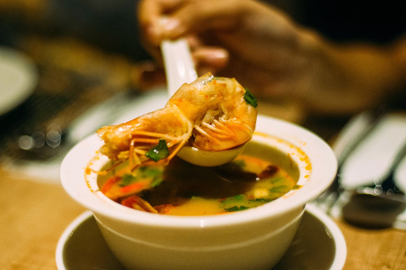 Tom Yum Singapore Tom Yum soup with Sea Prawns