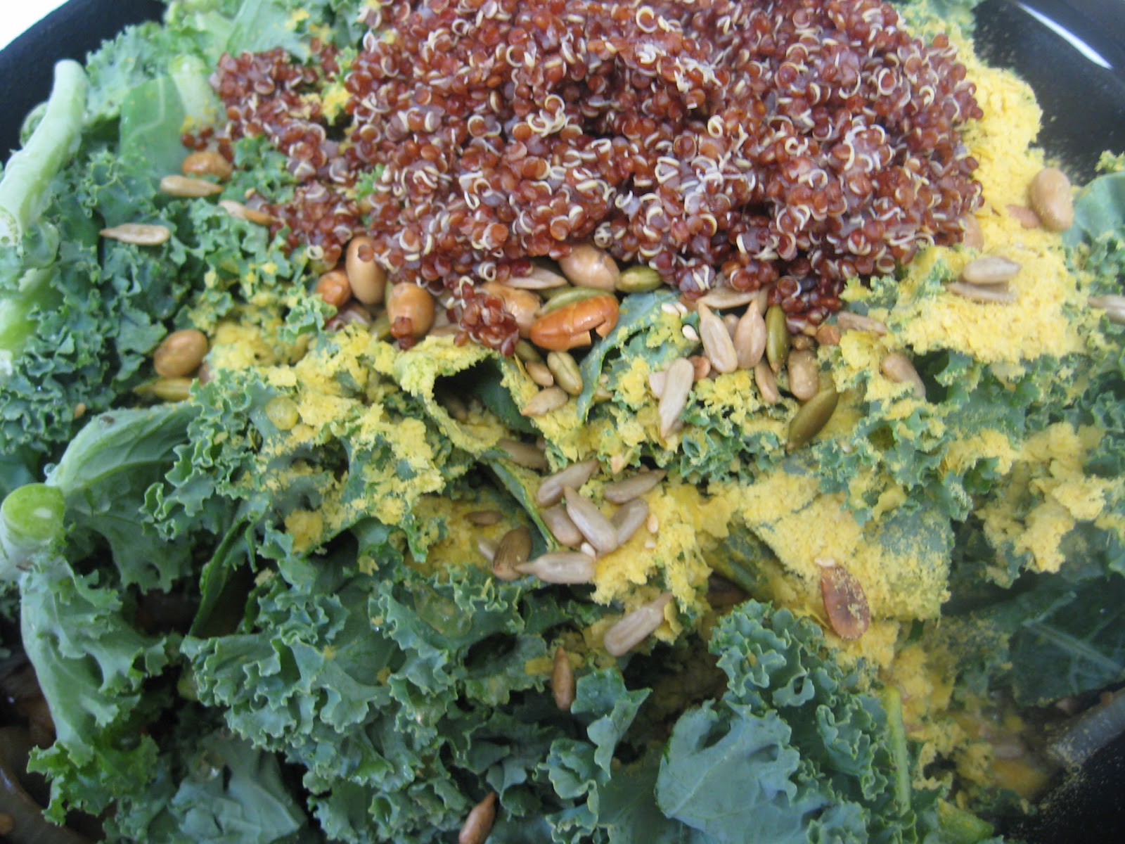 Kale with nutritional yeast and quinoa What Will We Eat