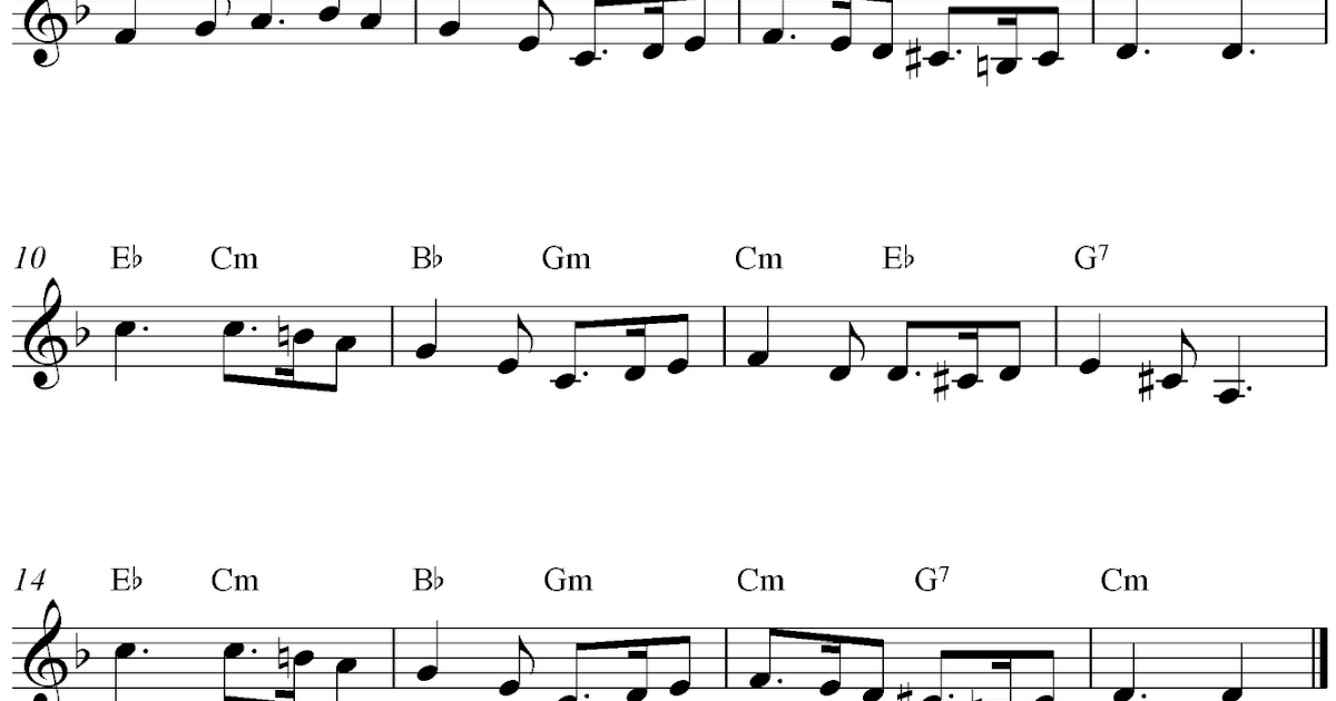 Greensleeves, free sheet music notes