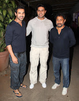 Abhishek, John & Nargis at Madras Cafe special screening 