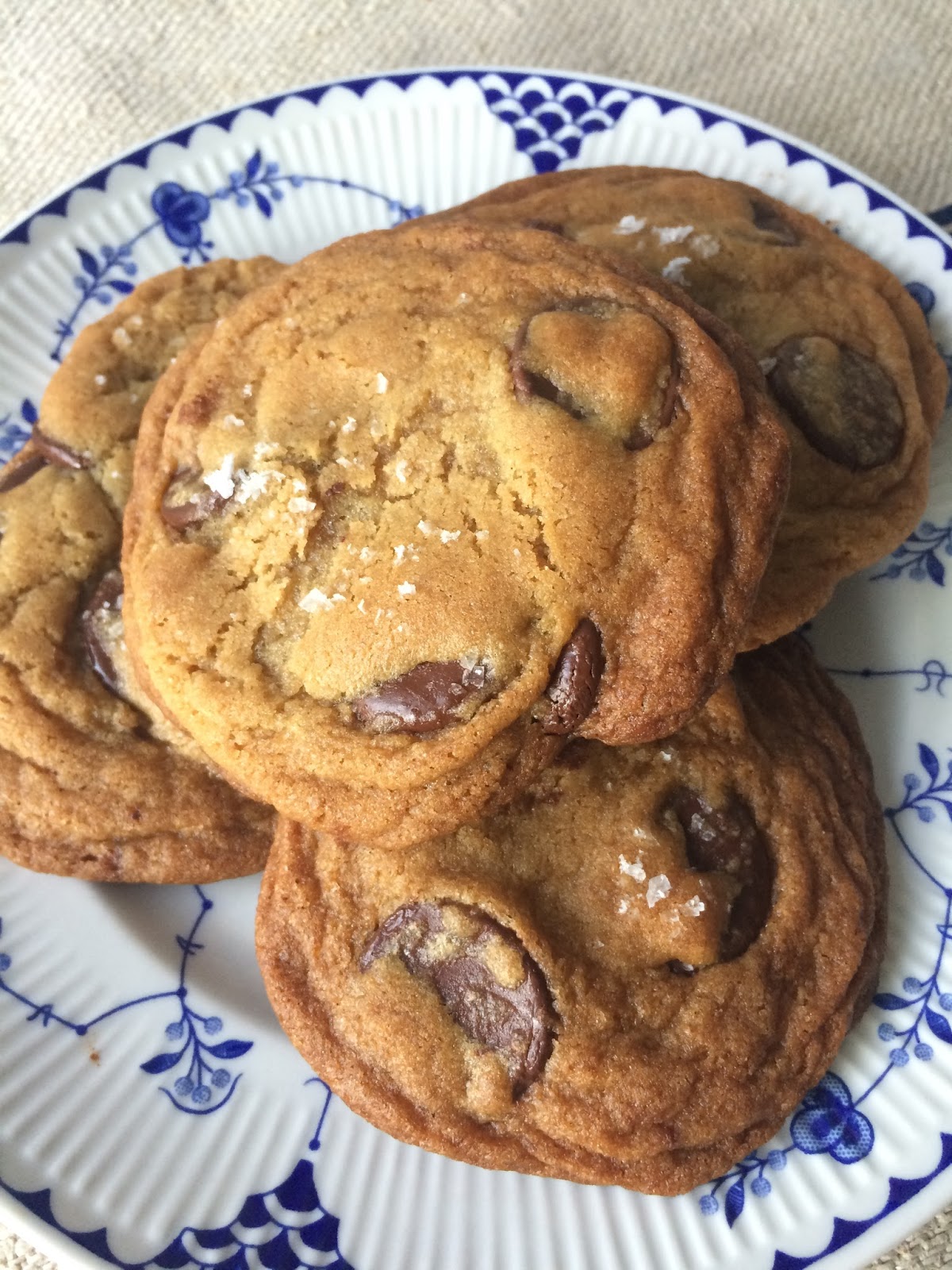 Nana's Blue and White Dishes Extra Large Chocolate Chip Cookies