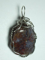 .925 Sterling Silver Moss Agate Pendant