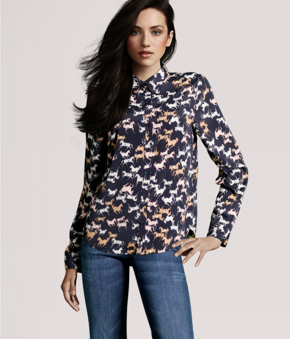 Shop NWT H&M horse print blouse SOLD