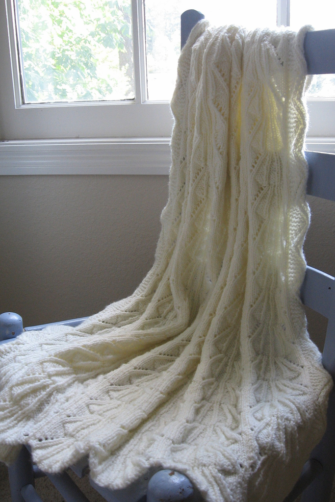 Daily Knitting Patterns Heirloom Baby Blanket