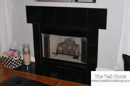 Black Tile Fireplace Surround with Gas 500 x 333