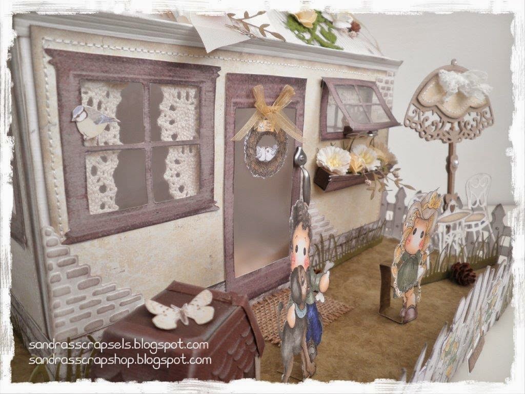 Sandra's scrapsels: vakantiehuisje patroon / cottage template