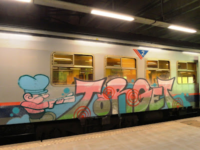 Action painting bringing art to the trains