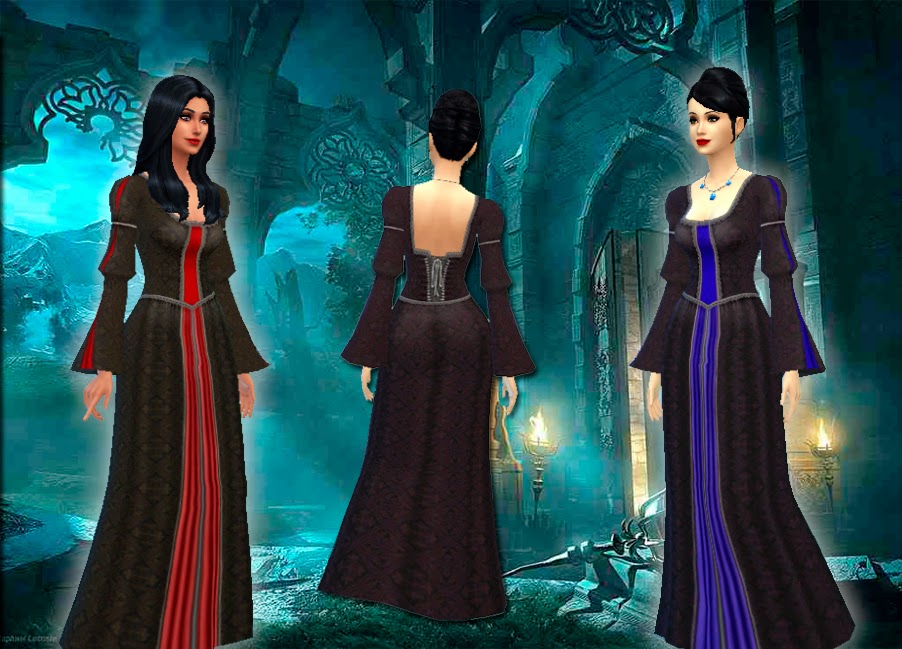 одежда - Sims 4: Одежда в стиле фэнтези, средневековья и тому подобное - Страница 2 VampireDress