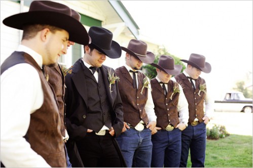 Have the groomsmen wear brown vests and cream shirts