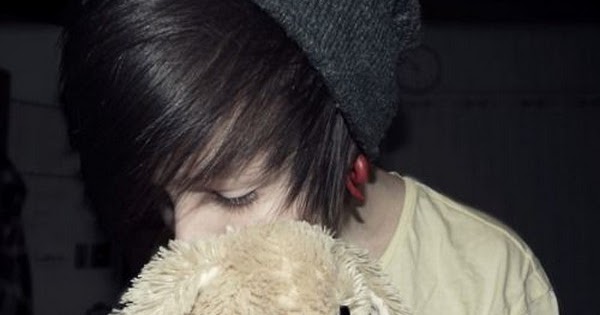 Sad, emo, boy, teddy, bear, lonely, crying