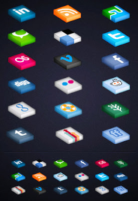 Isometric Shape Social Icons