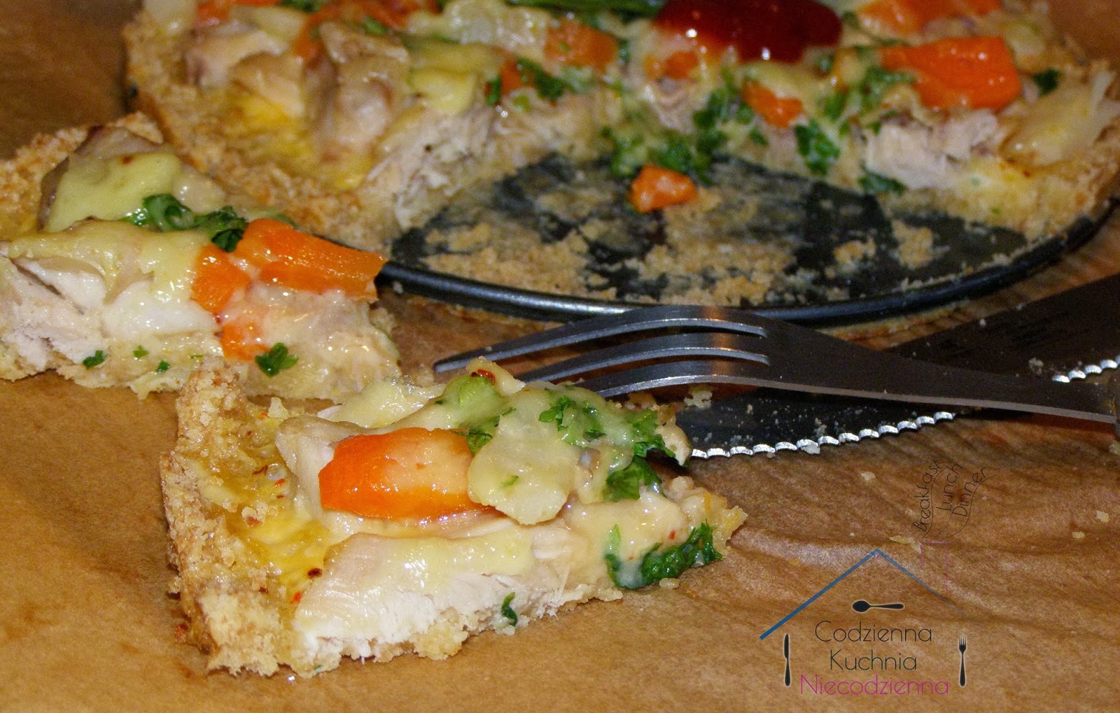 Zapiekanka a'la tarta z gotowanego kurczaka i warzyw DAYLICOOKING