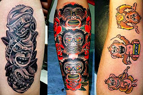 Fotos de tatuagens de animais - macacos sábios