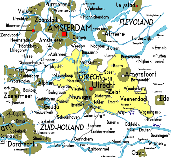 Map of Netherlands Political Regional Province